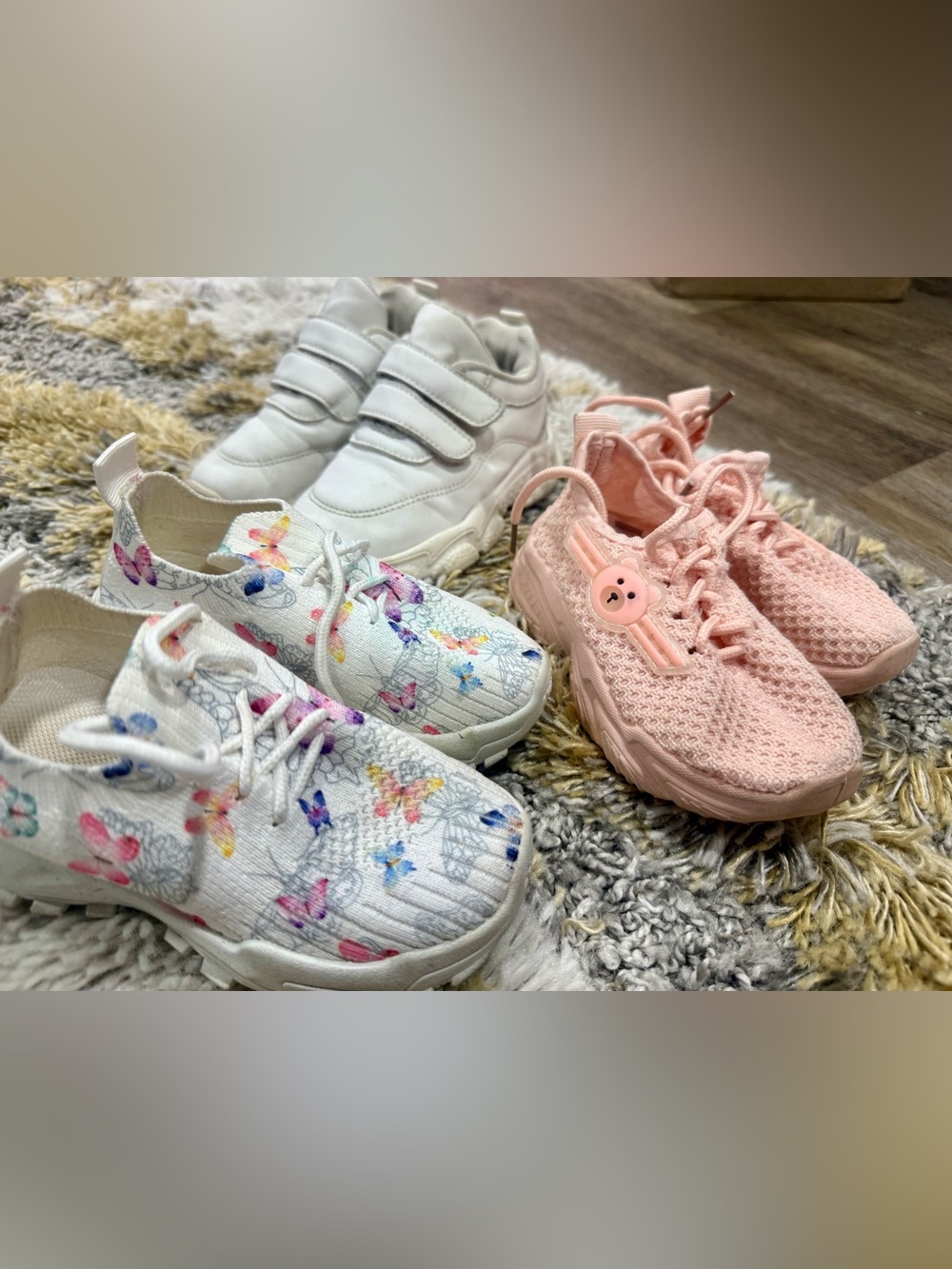 Lot of 3 pairs Little Kid 9 Shoes/ Toddler Girl Shoes /  Active Sneakers / 3t - Picture 2 of 6